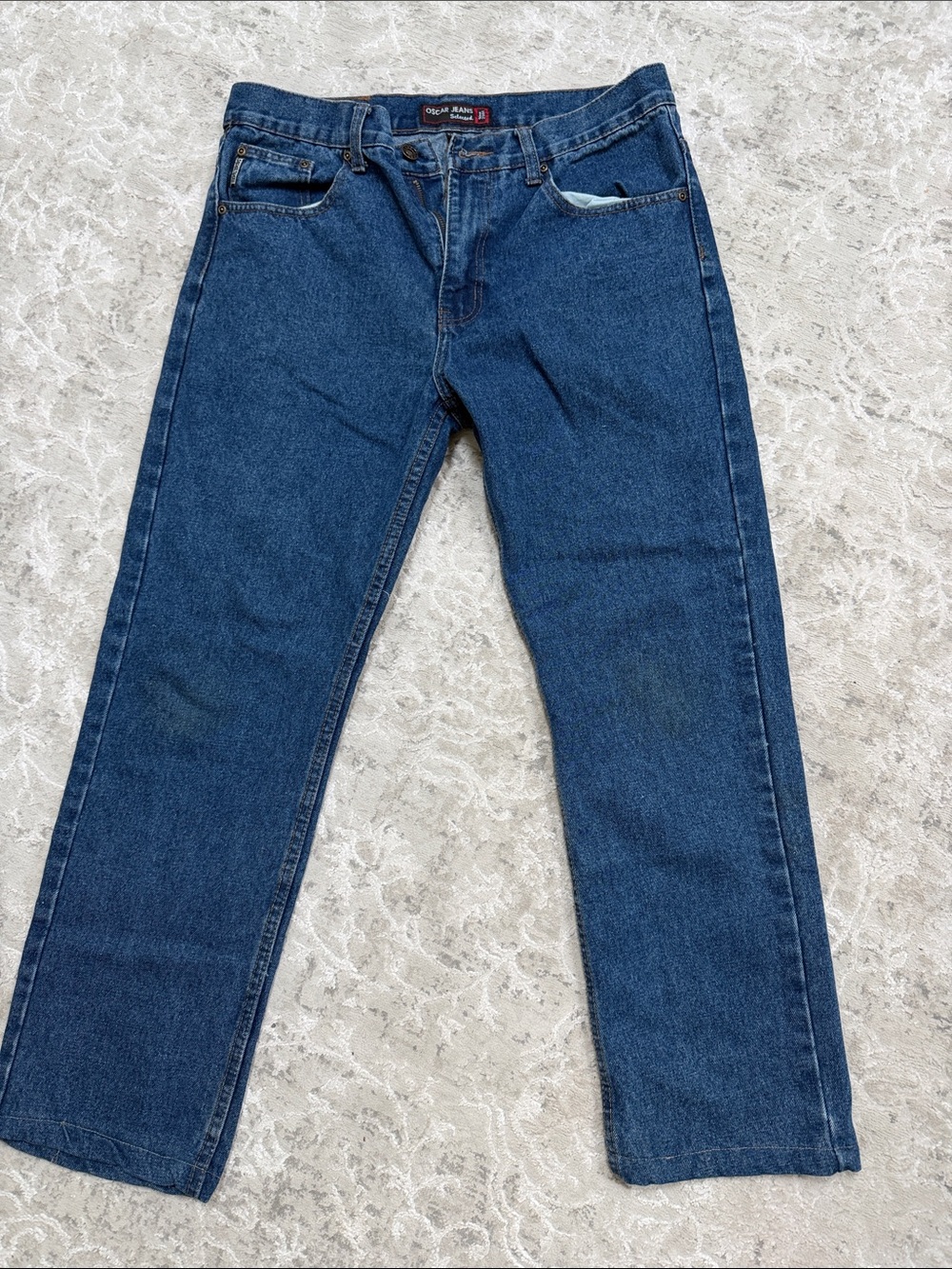 Polo Jeans Co. Men's Straight Leg Dark Blue Denim Jeans